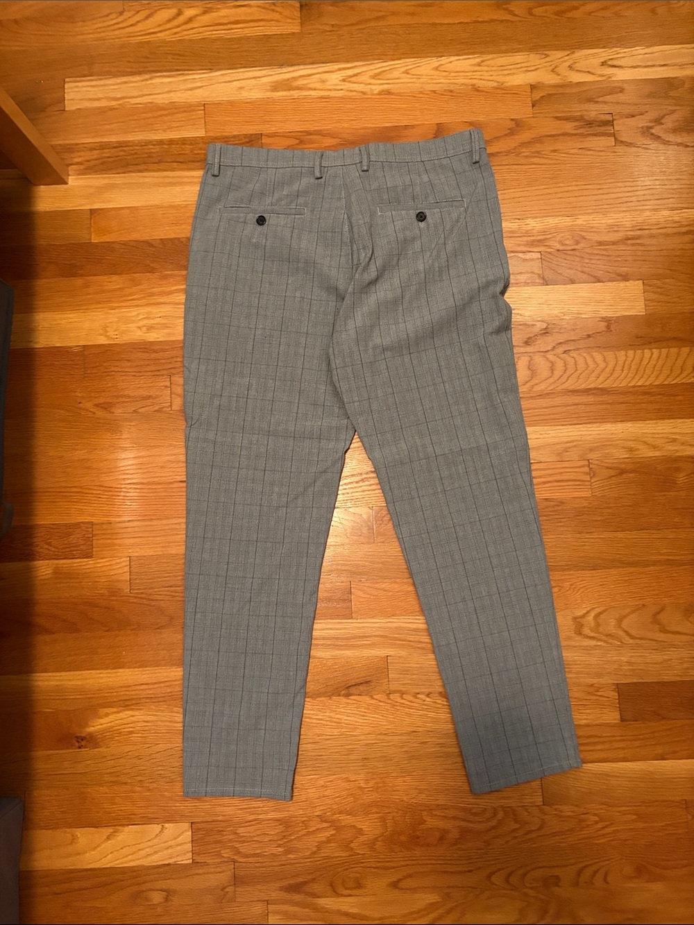 Zara Light Gray Plaid Men's Dress Pants - Picture 2 of 2